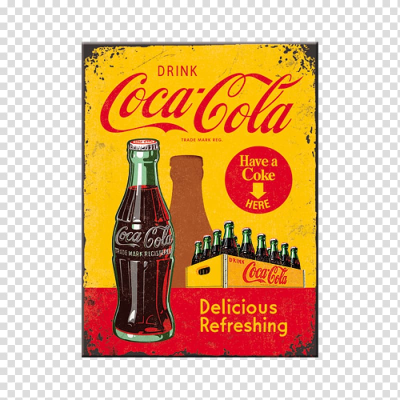Coca-Cola Fizzy Drinks Bottle Tin Sign Coca Cola, coca cola transparent background PNG clipart