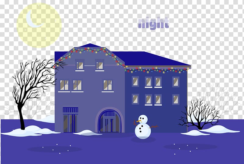 Winter Night, snowman cold winter night transparent background PNG clipart