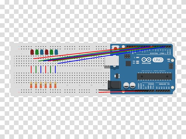 Microcontroller Electronics Arduino Light-emitting diode Electronic circuit, Led Circuit transparent background PNG clipart