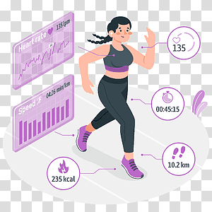 illustration, Fitness stats, statistics, chart, running, healthy, workout, people, fitness transparent background PNG clipart thumbnail