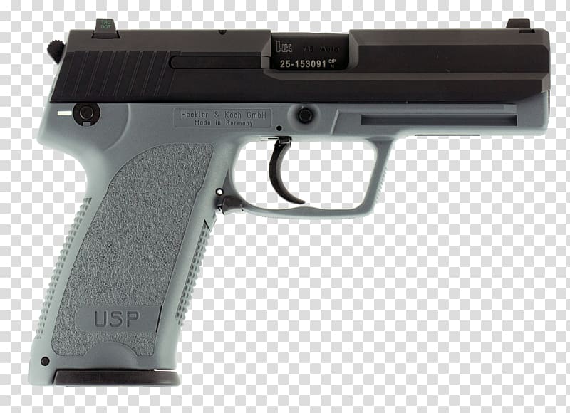 Heckler & Koch USP .45 ACP Firearm Pistol, Handgun transparent background PNG clipart