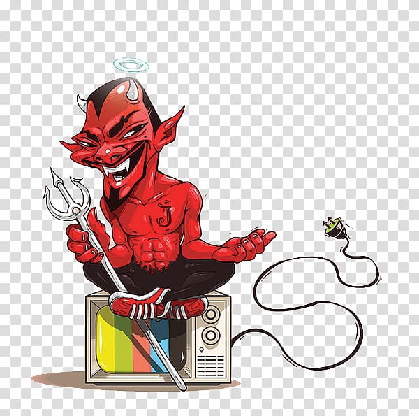 Cartoon Devil Illustration, little devil transparent background PNG clipart