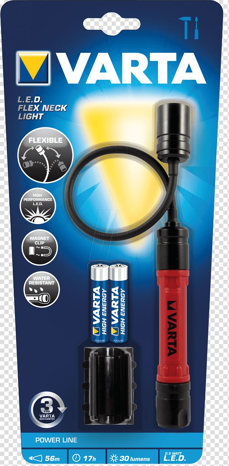 Flashlight VARTA Battery Light-emitting diode, light transparent background PNG clipart