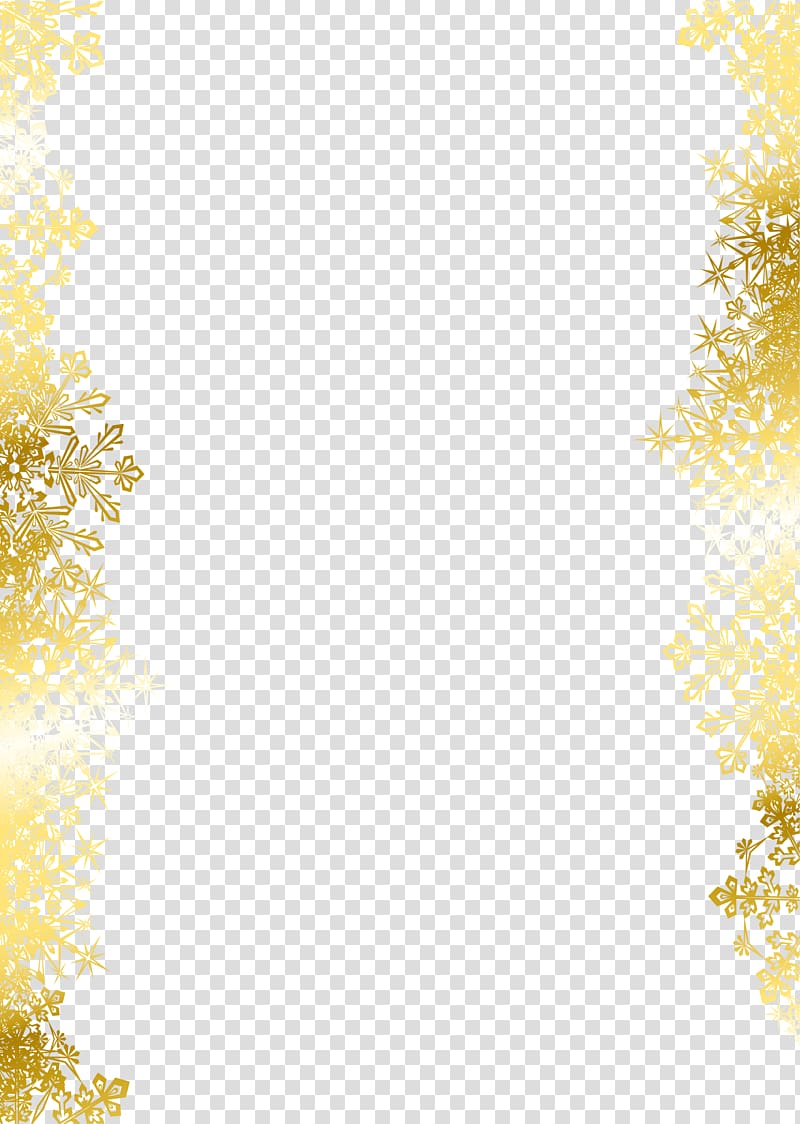 gold snowflakes border illustration, Snowflake Texture mapping Pattern, Golden snowflake transparent background PNG clipart