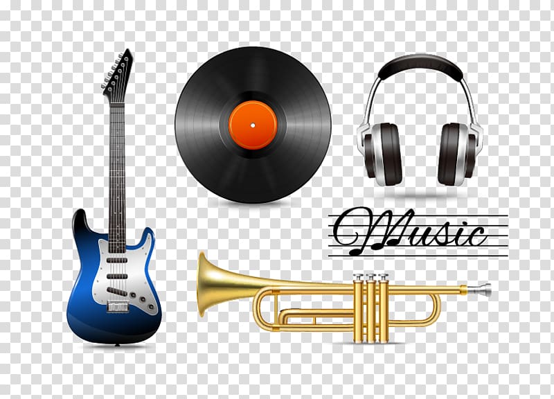 Microphone Guitar amplifier Music Phonograph record, Guitar transparent background PNG clipart