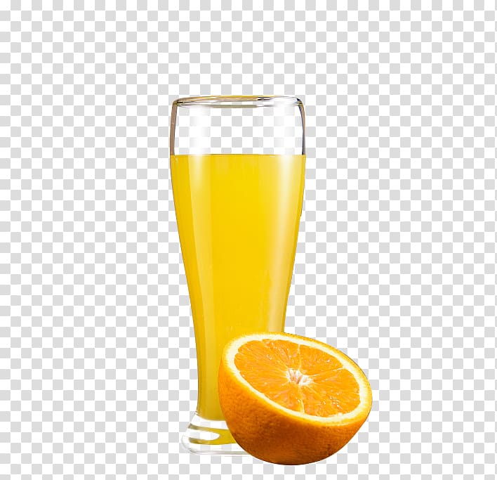 Orange juice Drink, A cup of freshly squeezed orange juice transparent background PNG clipart