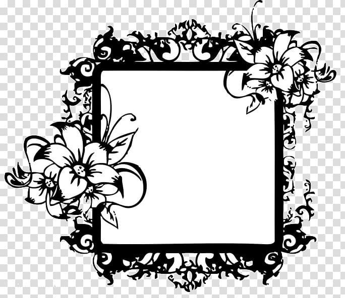 frame Black and white, Black frame transparent background PNG clipart