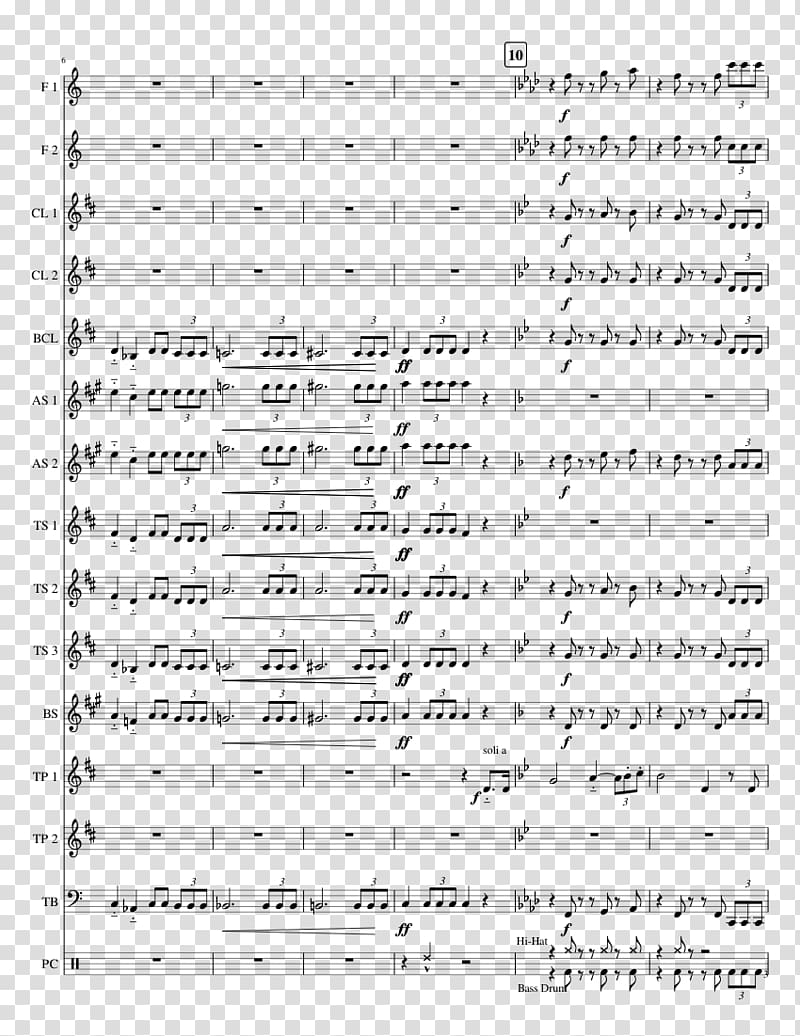 Sheet Music Alto saxophone Trombone Flute, sheet music transparent background PNG clipart
