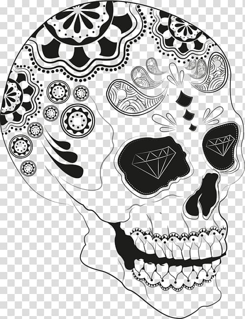 Calavera Day of the Dead Drawing Skull Art, skull transparent background PNG clipart