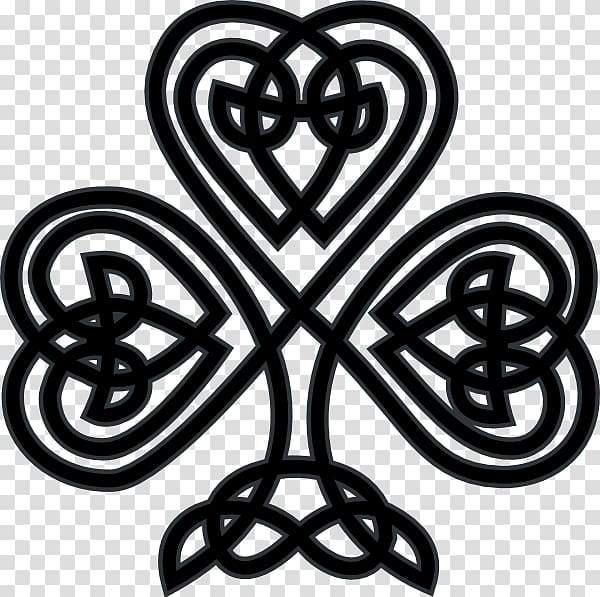 Shamrock Celtic knot Four-leaf clover Irish art, striped pattern transparent background PNG clipart