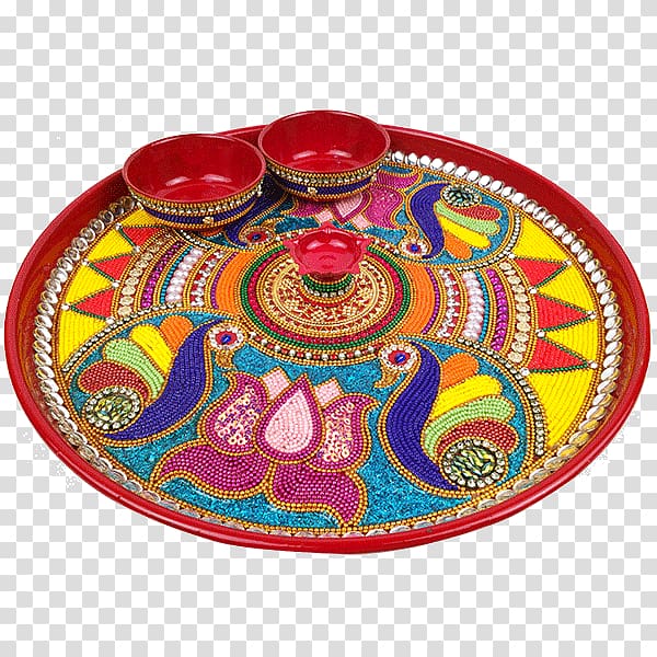 Puja thali Diya Rangoli Platter, pooja thali transparent background PNG clipart