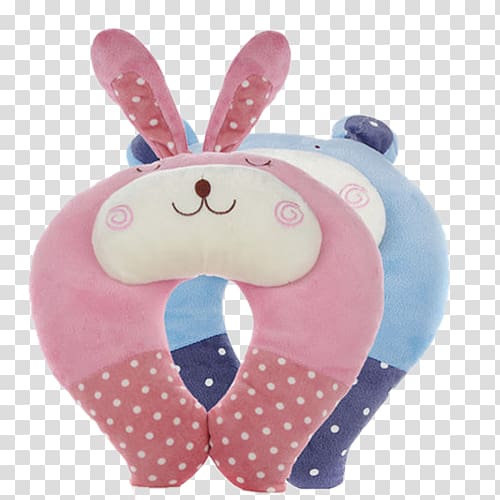 Throw pillow Neck Cushion, Cute rabbit u-pillow transparent background PNG clipart