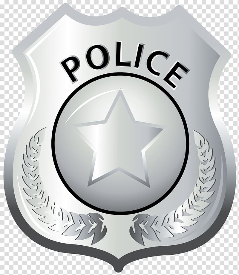 silver police badge illustration, Badge Police officer Lapel pin, Police Badge transparent background PNG clipart