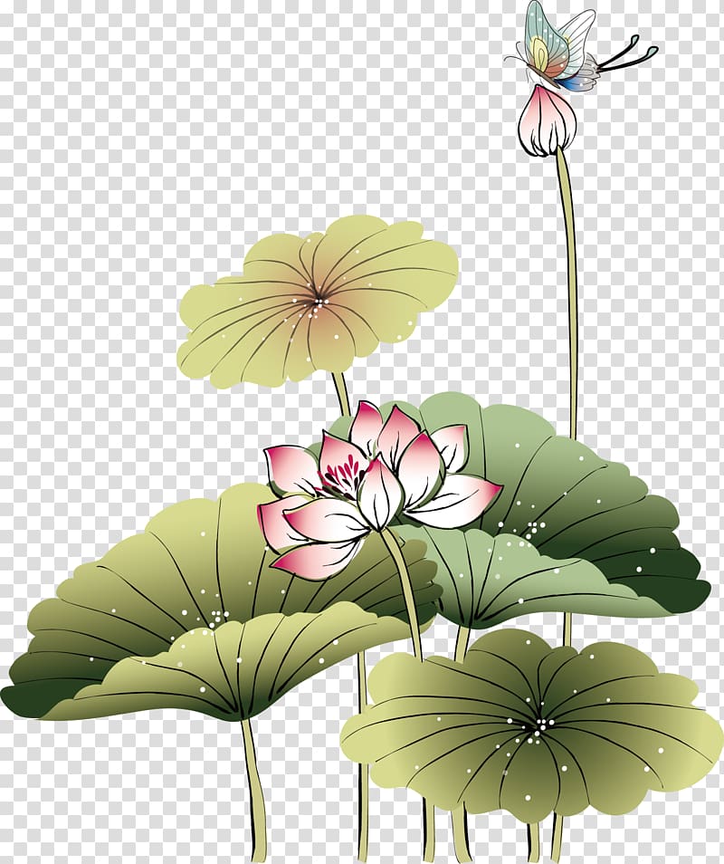 Chinese painting Art, Hand-painted lotus transparent background PNG clipart