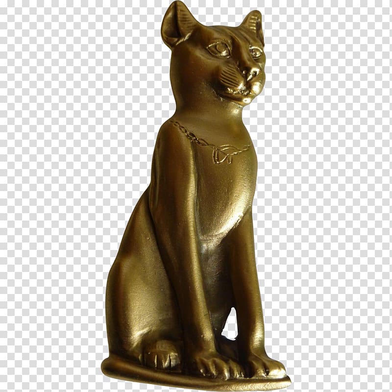 Cat Bronze sculpture Figurine, Egyptian Gods transparent background PNG clipart