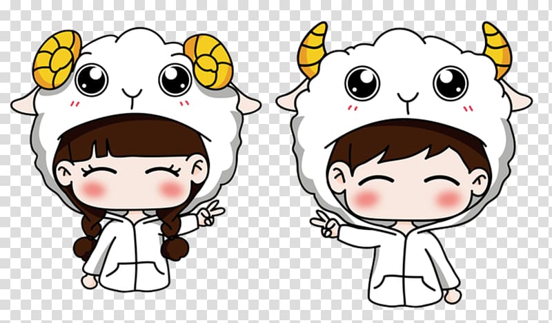 Sheep Goat , Cartoon Goat Couple transparent background PNG clipart