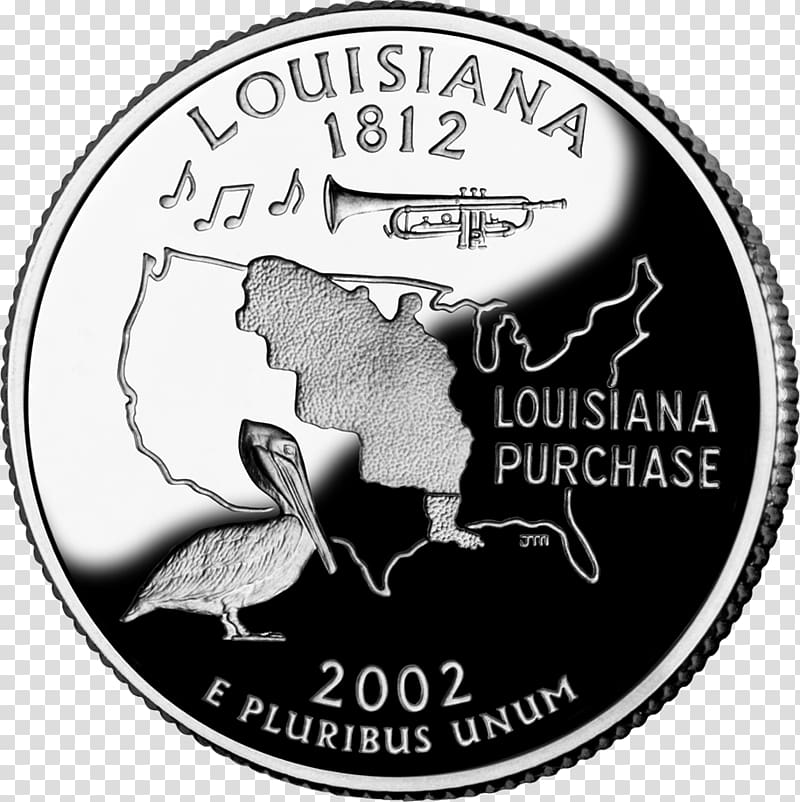 Louisiana 50 State Quarters United States Mint Coin, Coin transparent background PNG clipart