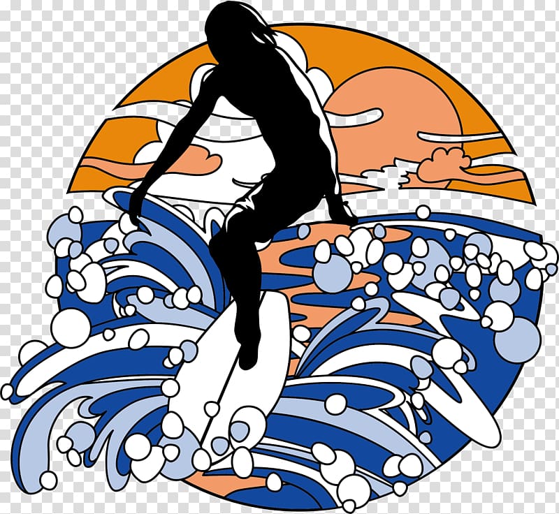 Euclidean Illustration, Surfing element transparent background PNG clipart
