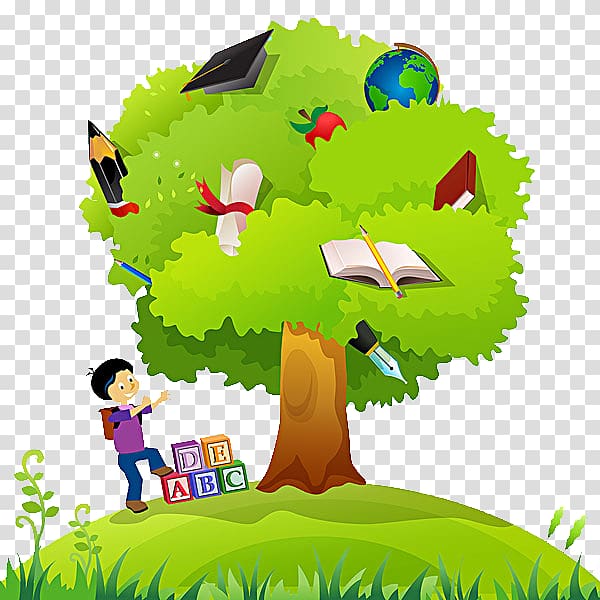 Getty Illustration, A child under a tree transparent background PNG clipart