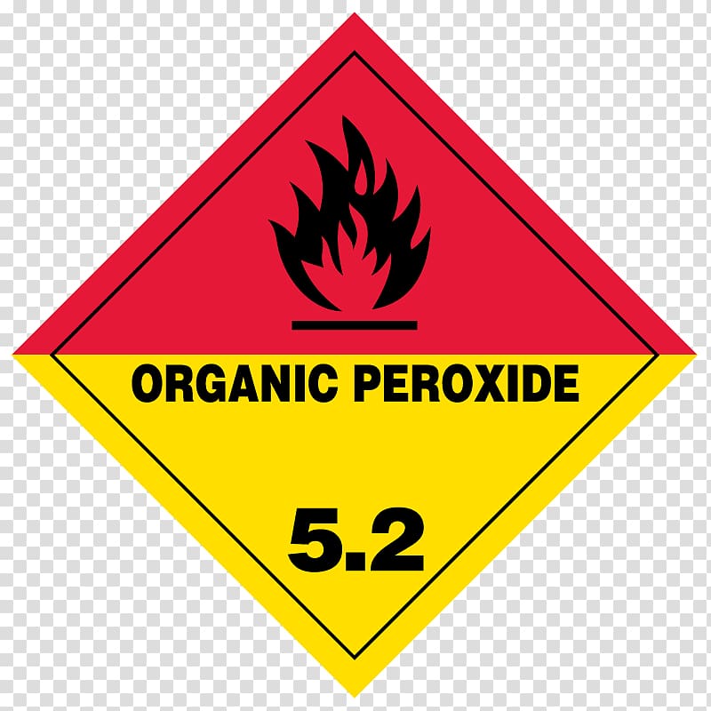 Organic peroxide Dangerous goods Placard Oxidizing agent, Organic label transparent background PNG clipart
