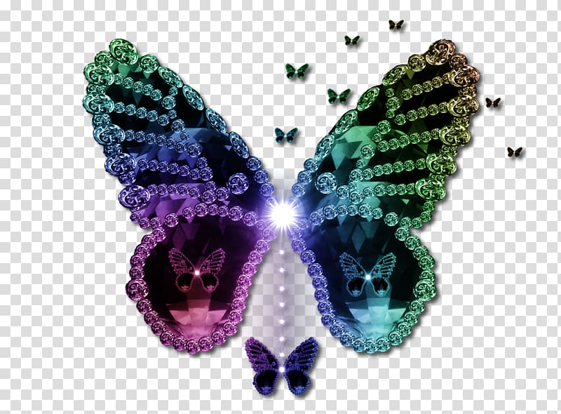 Butterfly , Luminous color diamond butterfly transparent background PNG clipart