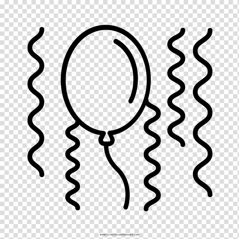 Black and white Coloring book Drawing Page Balloon, Poster Retro Sombrero transparent background PNG clipart