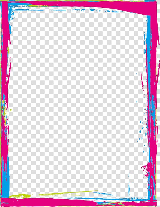 rectangular pink and blue frame illustration, Inkjet printing Computer file, color inkjet border transparent background PNG clipart
