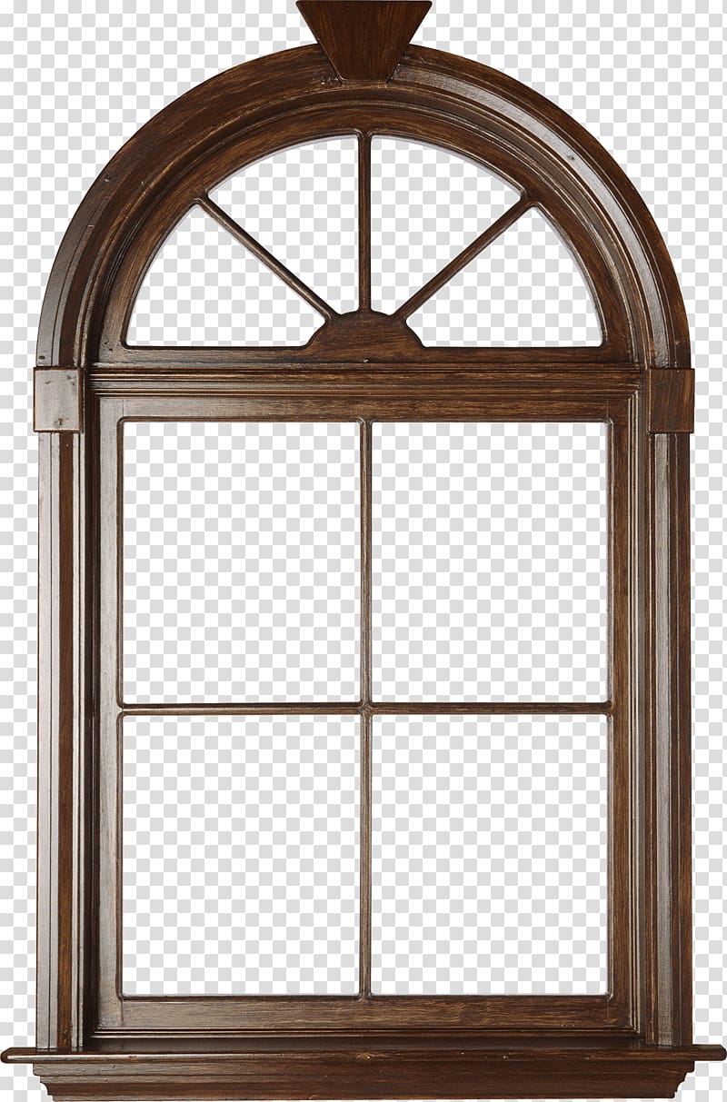 arch shaped brown wooden windowpane, Window blind Window shutter , Window transparent background PNG clipart
