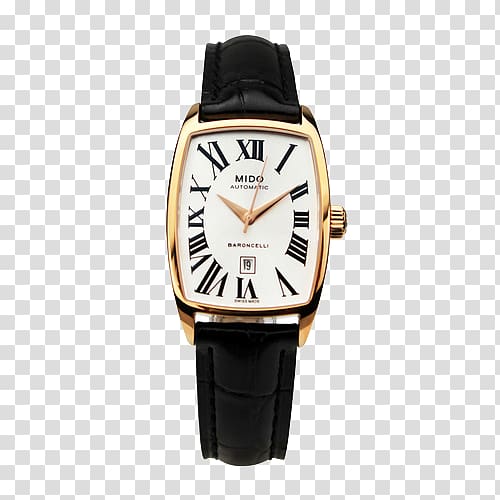 Mido Automatic watch Clock Luxury goods, Mido Ms. Black Watch transparent background PNG clipart