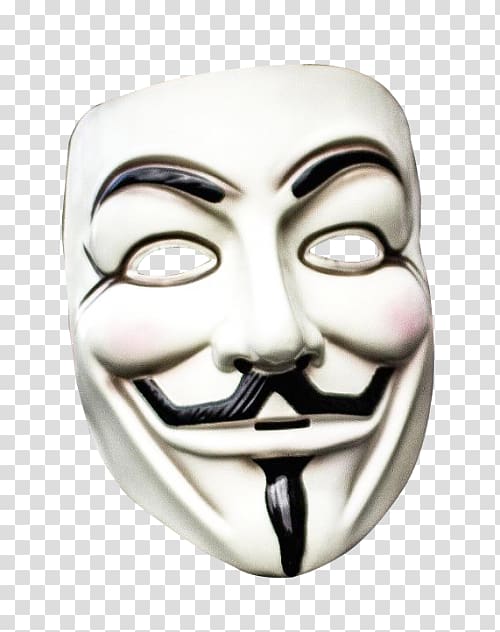 white mask illustration, Guy Fawkes mask Anonymous Gunpowder Plot, Anonymous mask transparent background PNG clipart