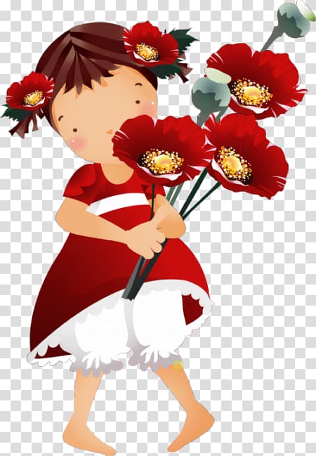 Girl Child Flower , Cartoon little girl transparent background PNG clipart