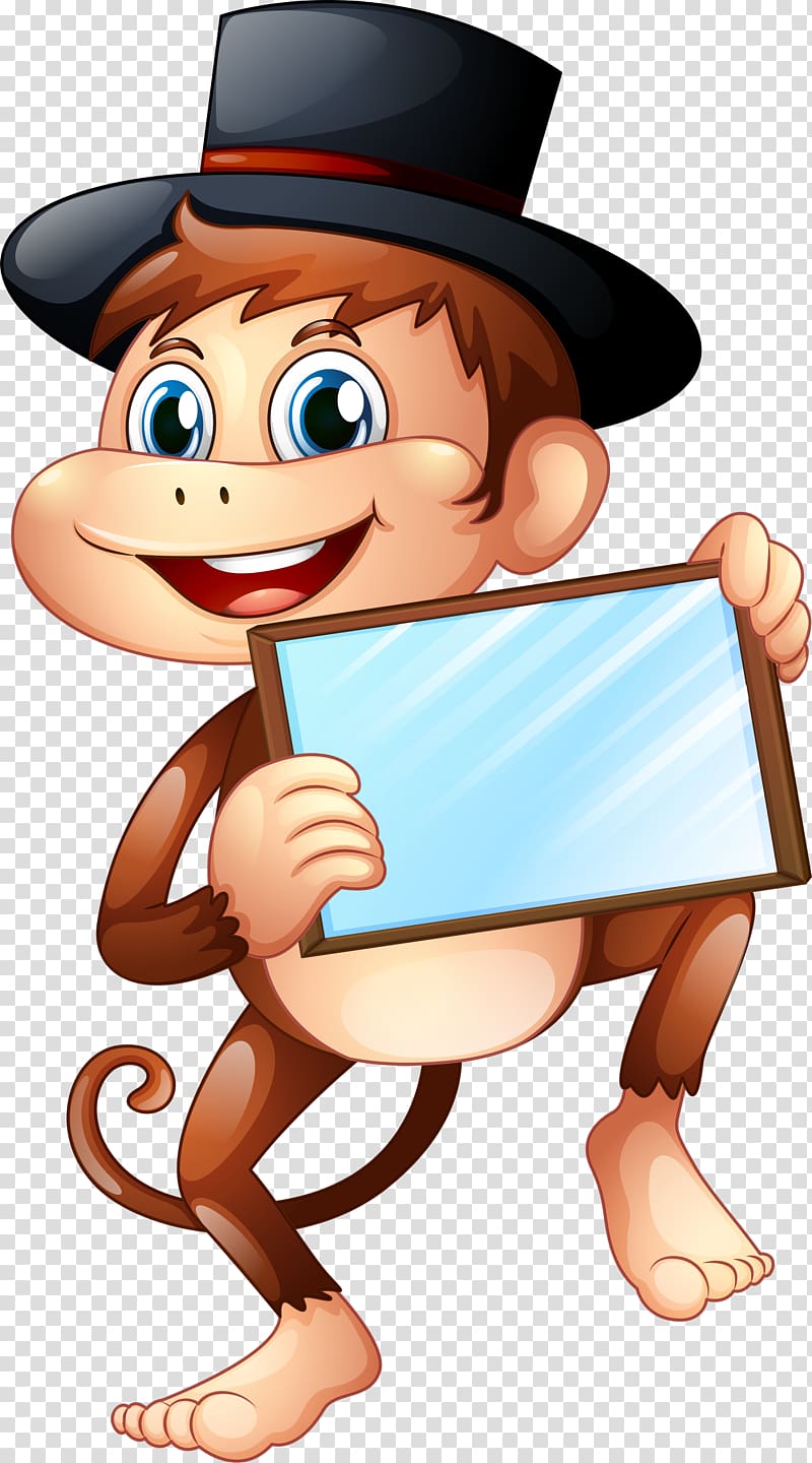 New Year Monkey January Party Christmas, Mirror monkey transparent background PNG clipart