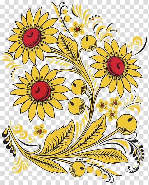 Khokhloma Floral design Painting, design transparent background PNG clipart