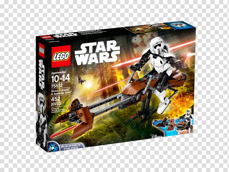Clone trooper Speeder bike Lego Star Wars Imperial Scout trooper, star wars transparent background PNG clipart