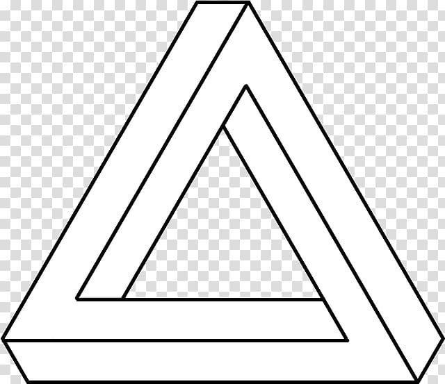 Penrose triangle Optical illusion Drawing, illusion transparent background PNG clipart