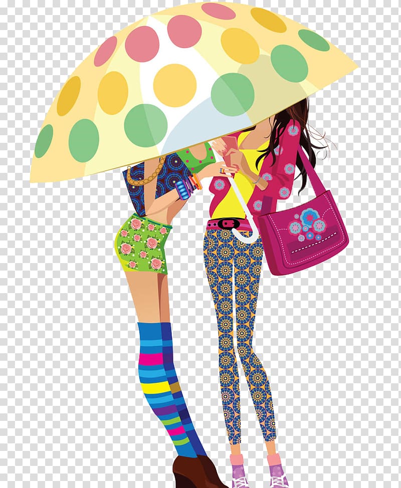 Girl Woman Illustration, Beauty Umbrella transparent background PNG clipart