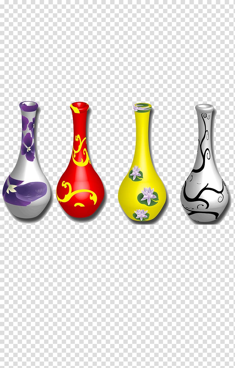 Vase Bottleneck Character structure, Colored vases transparent background PNG clipart