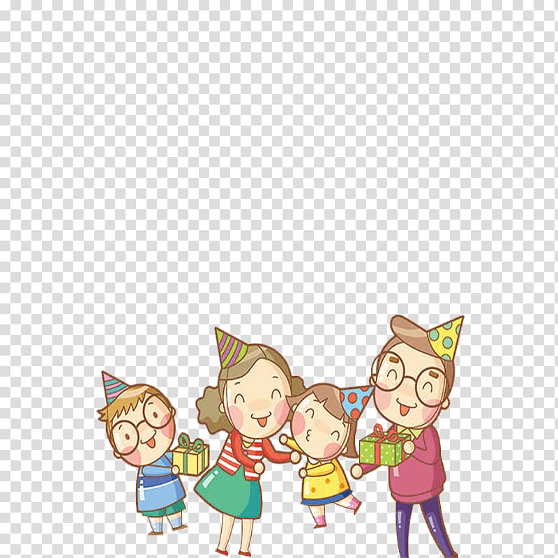 Mothers Day Cartoon, From the road of growth, parents go together transparent background PNG clipart