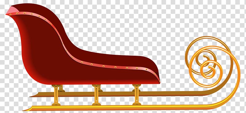 red and brown sled , Santa Claus Sled Christmas , Red Sleigh transparent background PNG clipart