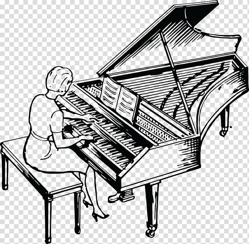 Harpsichord Musical keyboard Drawing Musical Instruments, keyboard transparent background PNG clipart