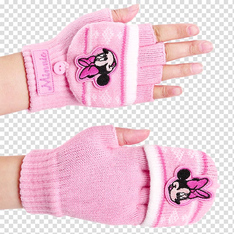Mickey Mouse Glove, Pink Mickey Mouse gloves for children transparent background PNG clipart