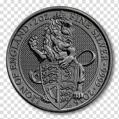 Royal Mint The Queen\'s Beasts Bullion coin Silver coin, Coin transparent background PNG clipart