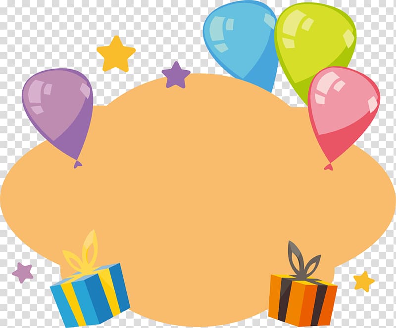 Balloon Gift Birthday, Color gift balloon title box transparent background PNG clipart