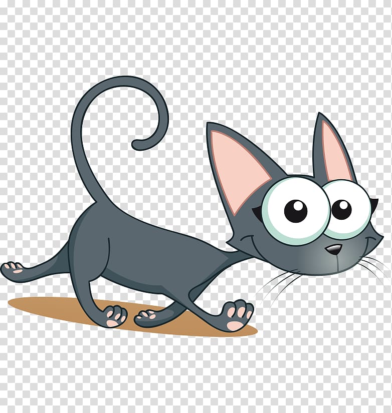 Cat Kitten Drawing, Hand-painted cartoon cute cat walk transparent background PNG clipart