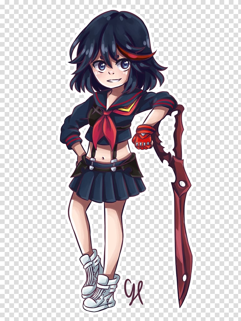 Ryuko Matoi Senketsu Anime Chibi Drawing, Anime transparent background PNG clipart