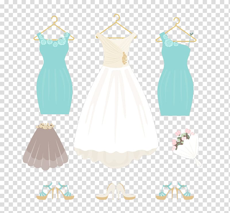 Wedding dress High-heeled footwear Skirt, Cartoon dress heels transparent background PNG clipart