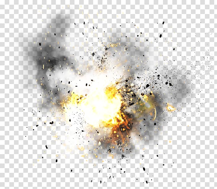 yellow light and smoke illustration, Explosion, Explosion transparent background PNG clipart