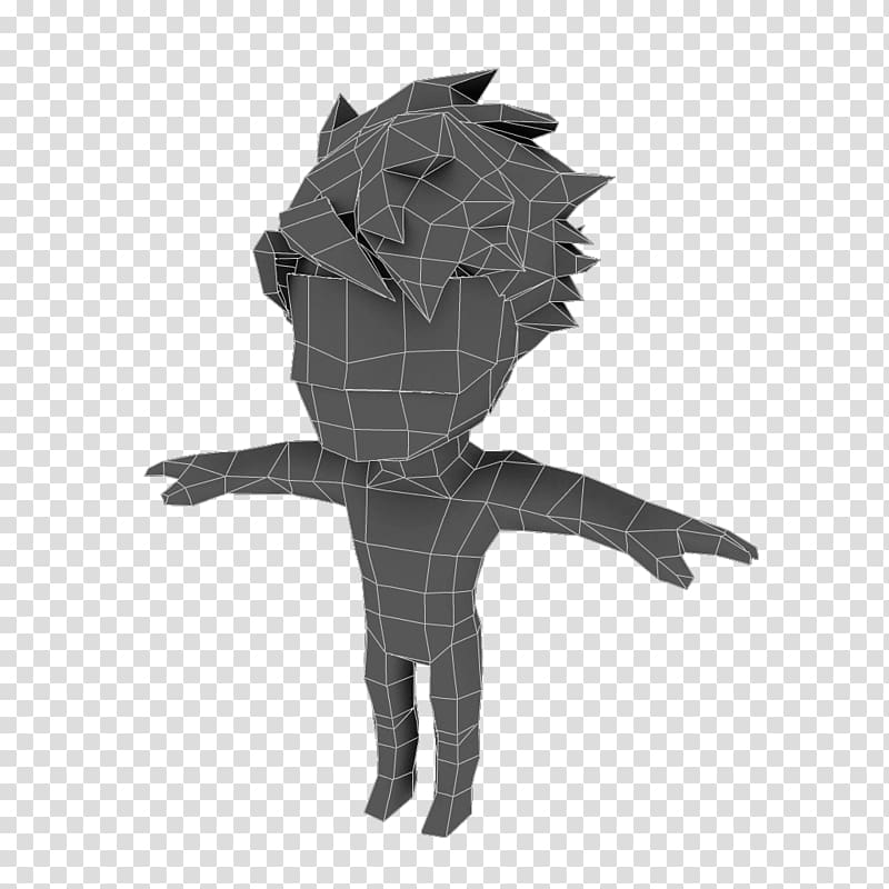 Chibi Low poly Animation Anime, low poly transparent background PNG clipart