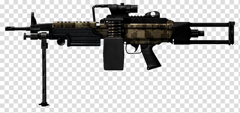 Firearm M249 light machine gun Weapon FN Minimi, camoday transparent background PNG clipart