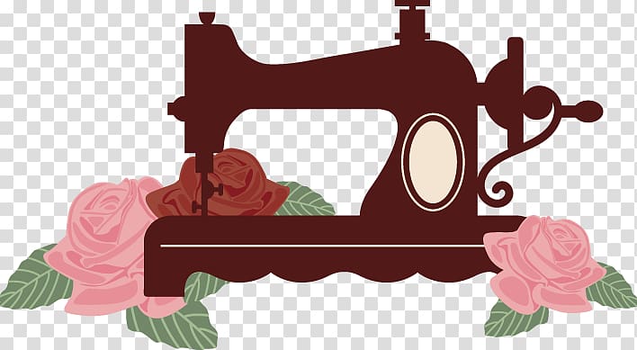 sewing machine illustration, Sewing machine Silhouette , Vintage decorative elements transparent background PNG clipart